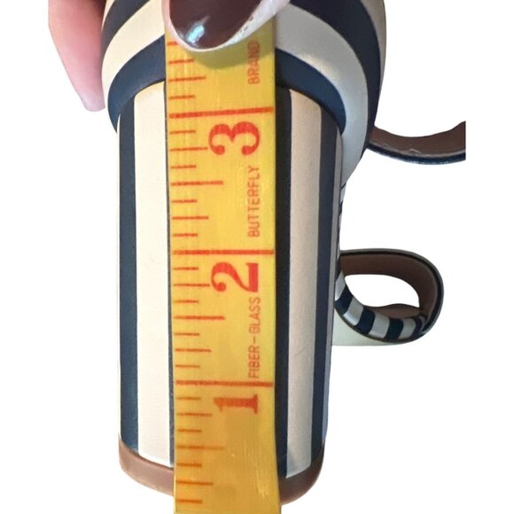 Nanette Lepore Tilda striped heel sandals navy 8 M - Picture 7 of 9